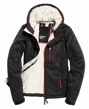 Superdry Hooded Sherpa SD-Windtrekker Női Kabát Fekete/Rózsaszín | MOPVC2158